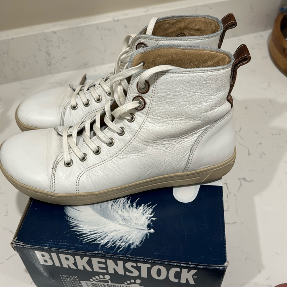 Birkenstock Bartlett Kids white leather shoes in size 41 narrow fit